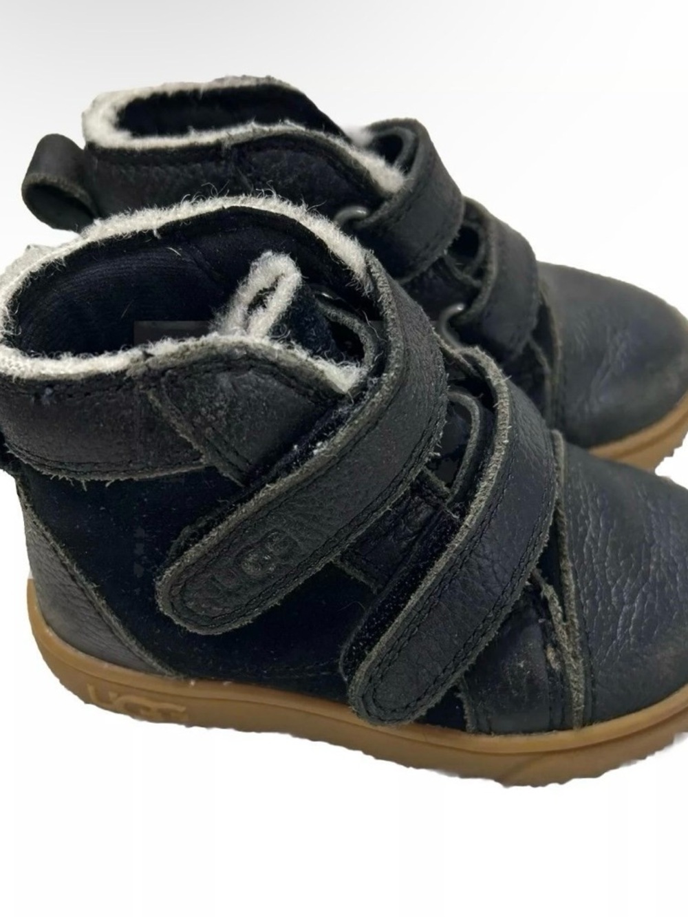 UGG Rennon II Style Boots Toddler Size 6 Leather Black Hightop